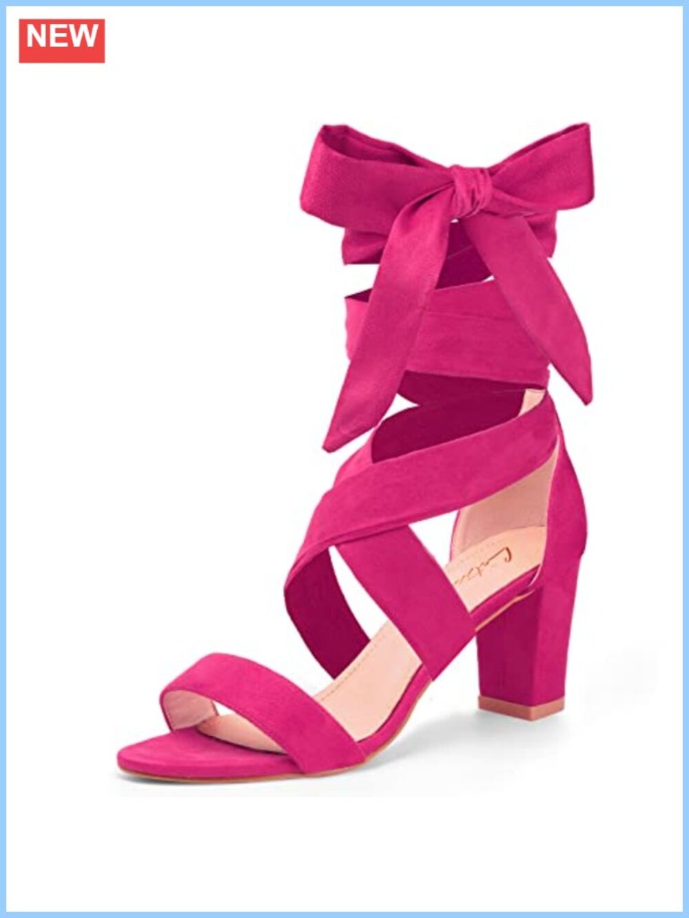 Lace Up Strappy Chunky Heel Sandals Open Toe Dressy High Heels